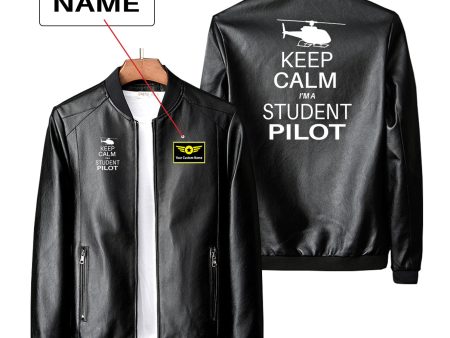 Student Pilot (Helicopter) Designed PU Leather Jackets Discount