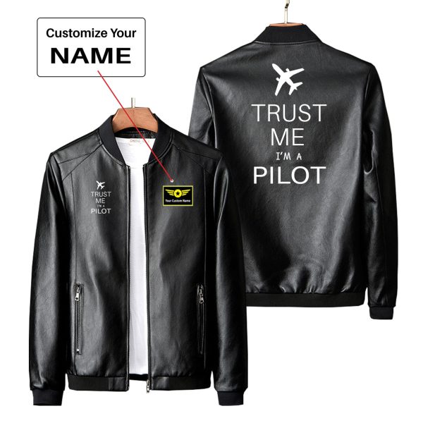 Trust Me I m a Pilot 2 Designed PU Leather Jackets For Cheap