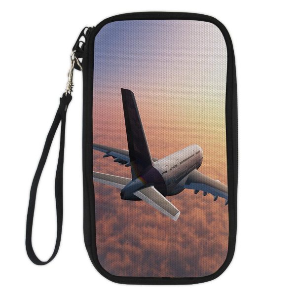 Super Cruising Airbus A380 over Clouds Designed Travel Cases & Wallets For Sale