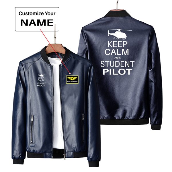 Student Pilot (Helicopter) Designed PU Leather Jackets Discount