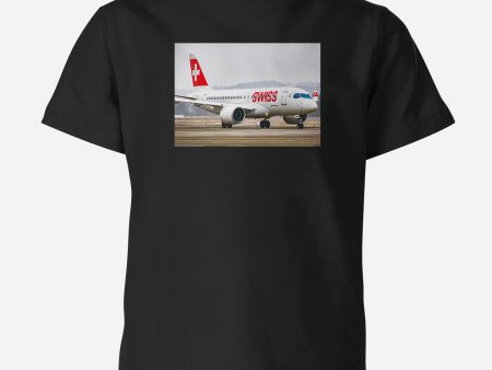 Swiss Airlines Bombardier CS100 Designed Children T-Shirts Online Sale