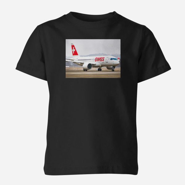 Swiss Airlines Bombardier CS100 Designed Children T-Shirts Online Sale