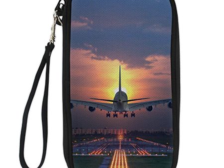 Super Airbus A380 Landing During Sunset Designed Travel Cases & Wallets Online