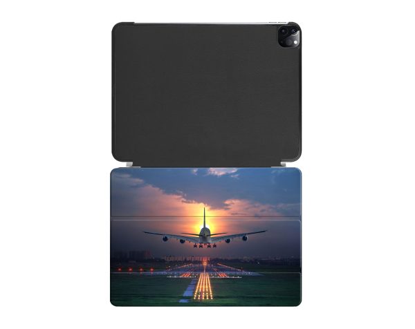 Super Airbus A380 Landing During Sunset Designed iPad Cases For Sale