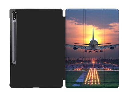 Super Boeing 747 Landing During Sunset Designed Samsung Tablet Cases Discount