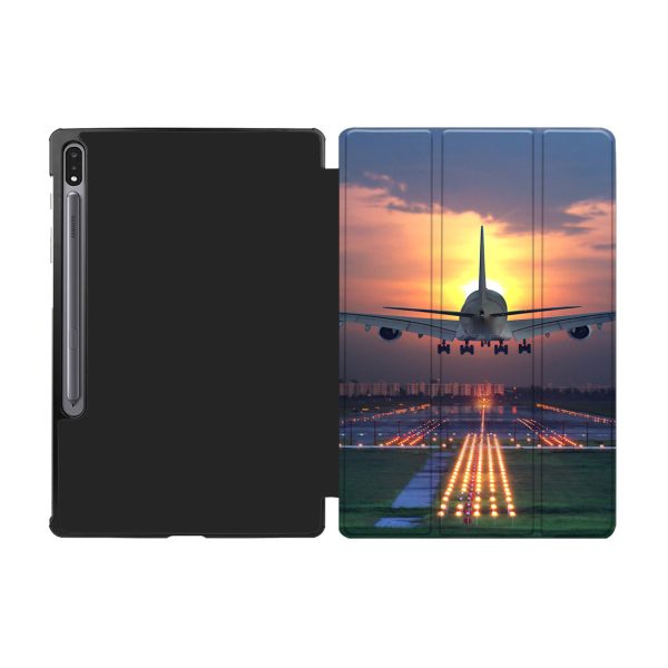 Super Boeing 747 Landing During Sunset Designed Samsung Tablet Cases Discount