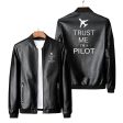 Trust Me I m a Pilot 2 Designed PU Leather Jackets For Cheap