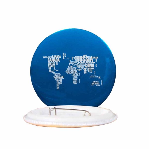 World Map (Text) Designed Pins Fashion