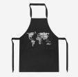 World Map (Text) Designed Kitchen Aprons For Cheap