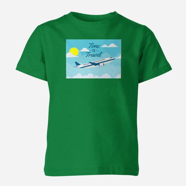 Time to Travel Designed Children T-Shirts For Discount