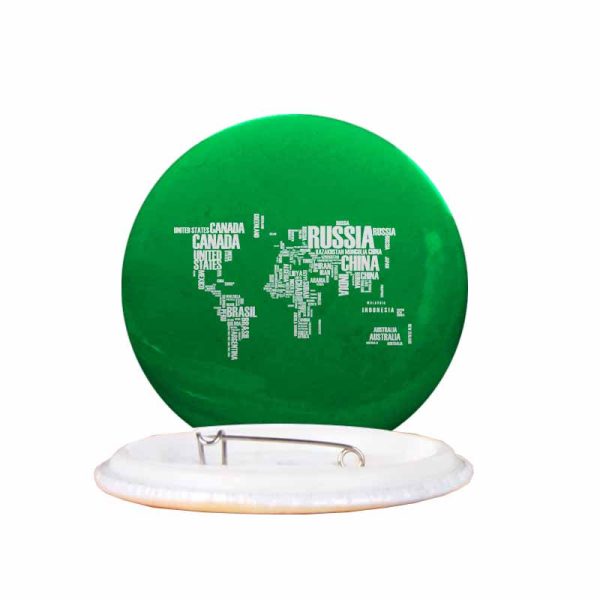 World Map (Text) Designed Pins Fashion