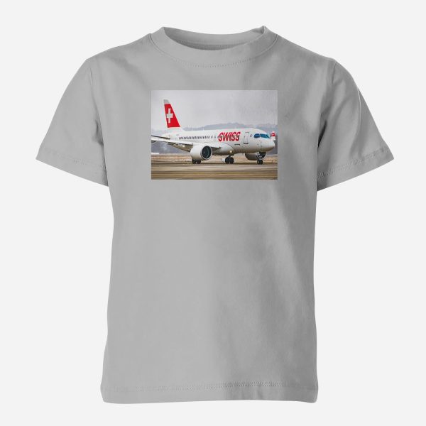 Swiss Airlines Bombardier CS100 Designed Children T-Shirts Online Sale