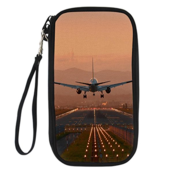 Super Cool Landing During Sunset Designed Travel Cases & Wallets For Discount