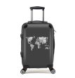 World Map (Text) Designed Cabin Size Luggages Supply