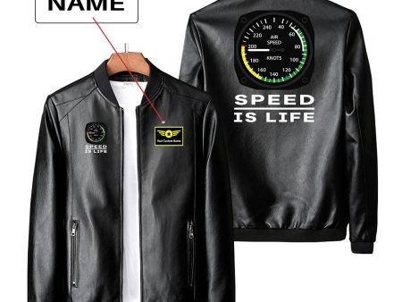 Speed Is Life Designed PU Leather Jackets Sale