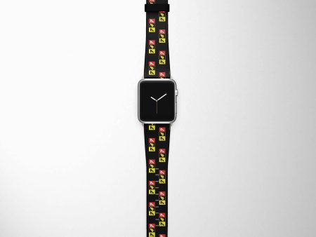 Flat Colourful 747 Designed Leather Apple Watch Straps on Sale