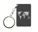 World Map (Text) Designed Key Chains Sale