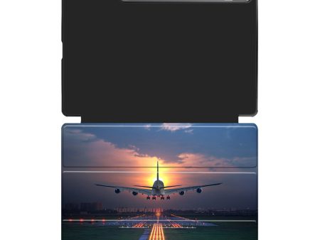 Super Airbus A380 Landing During Sunset Designed Samsung Tablet Cases Online