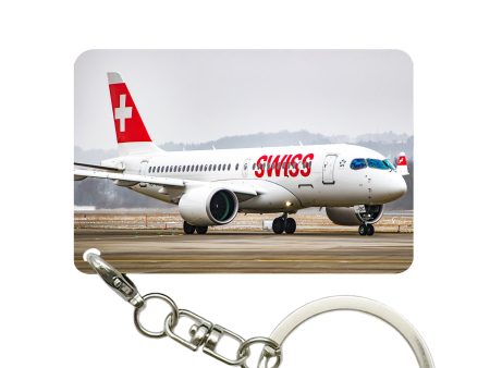 Swiss Airlines Bombardier CS100 Designed Key Chains Cheap