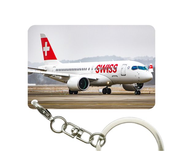 Swiss Airlines Bombardier CS100 Designed Key Chains Cheap