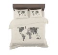 World Map (Text) Designed Bedding Sets Online Hot Sale