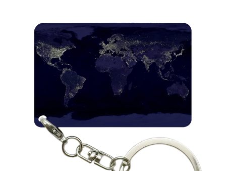 World Map From Space Designed Key Chains Fashion