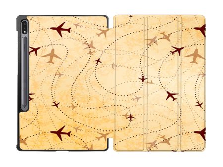 Vintage Travelling with Aircraft Designed Samsung Tablet Cases Sale