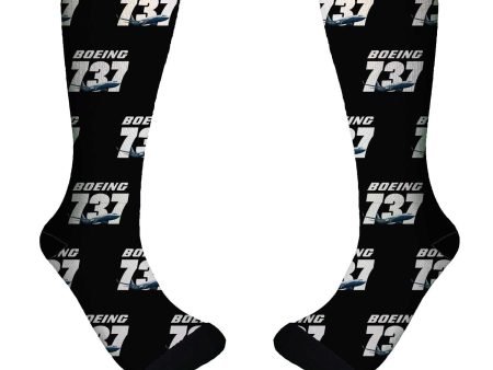 Super Boeing 737+Text Designed Socks Discount