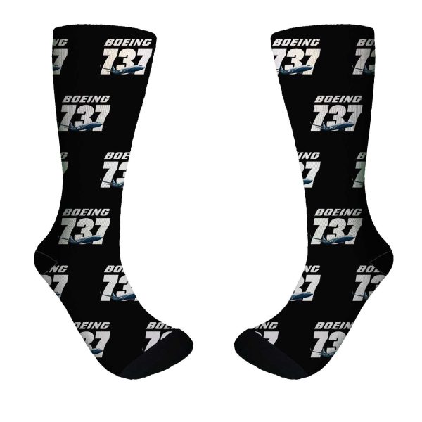 Super Boeing 737+Text Designed Socks Discount