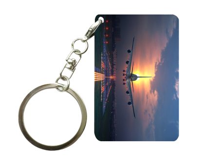 Super Boeing 747 Landing During Sunset Designed Key Chains Online now