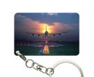 Super Airbus A380 Landing During Sunset Designed Key Chains Online